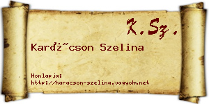 Karácson Szelina névjegykártya